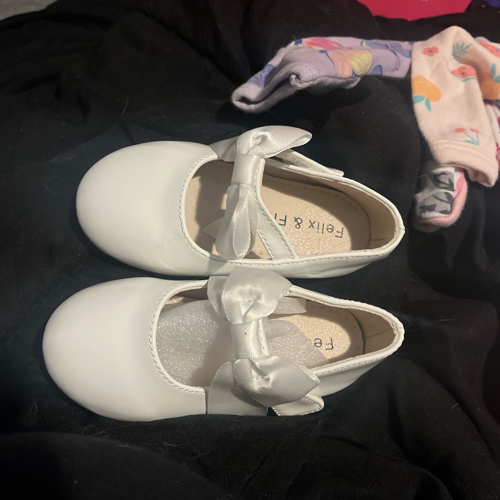 White Kids Ballet Flats